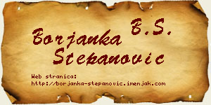 Borjanka Stepanović vizit kartica